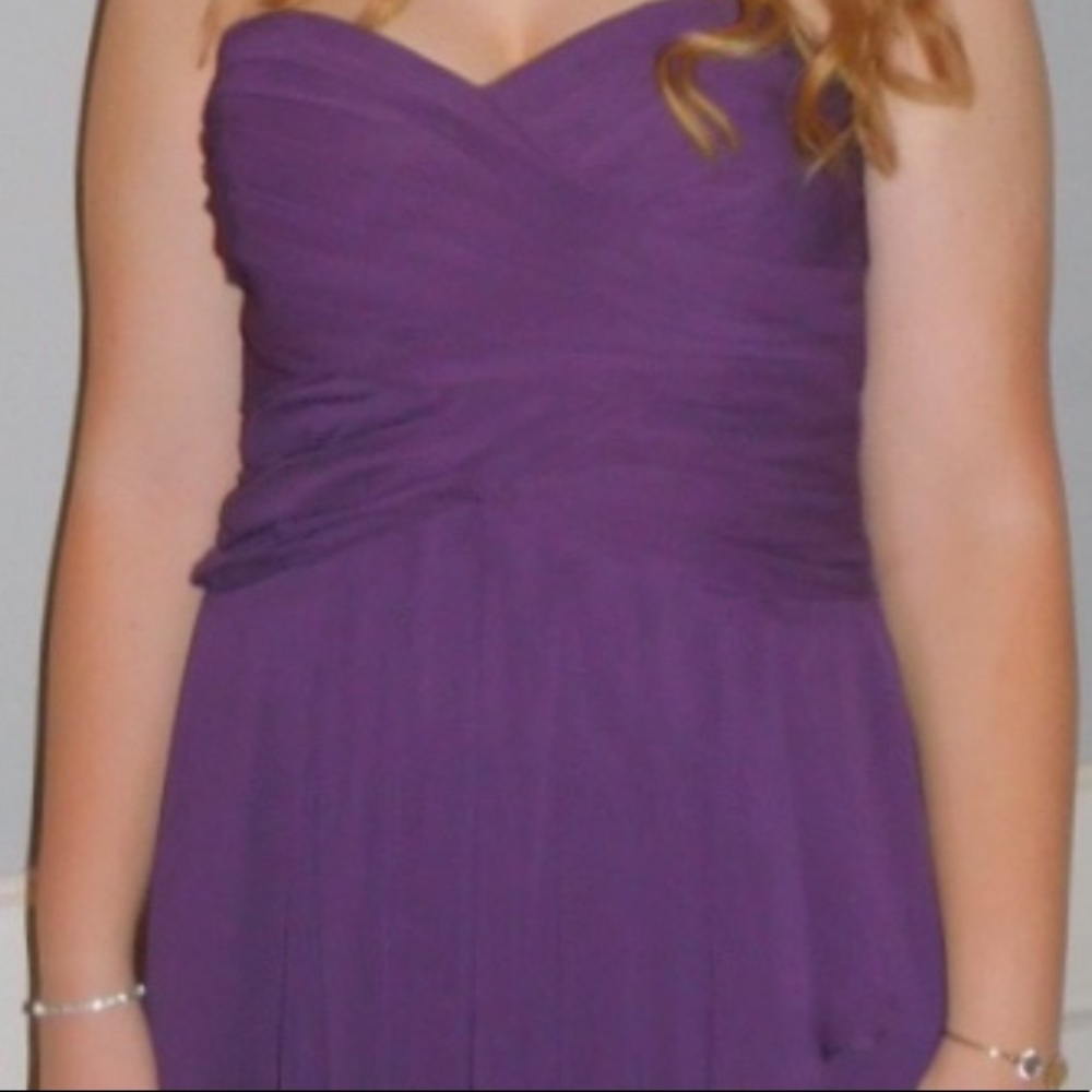 plum david’s bridal long dress